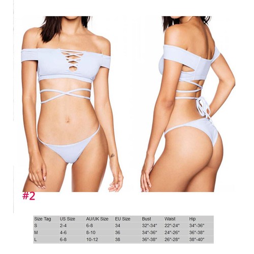 Hochtailliertes Damen-Bikini-Set Badeanzug Push-up gepolstert Monokini Bademode Baden UK - Bild 78 von 143