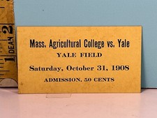1908 Yale Bulldogs vs Mass. Agricultural College Football Admission Ticket EX