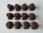 12x Chocolate Brown Guitar AMP Knob Amplifier Skirted Knobs for Fender