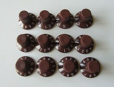 12x Chocolate Brown Guitar AMP Knob Amplifier Skirted Knobs for Fender