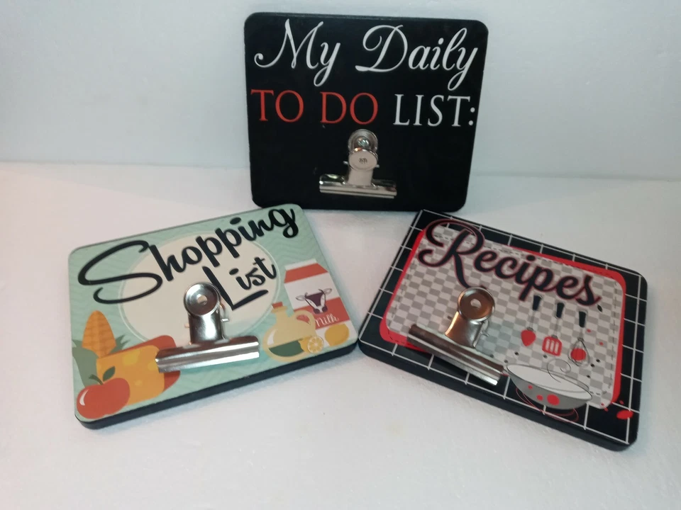 My Daily To Do List, Recipes, Shopping List Lot of 3 Pieces With Clips Preowned - Image 3 of 4