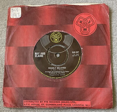 Rare DJS207 Ray & Elaine Dearly Beloved A1 B1 1st Press 7  Vinyl Record 1969