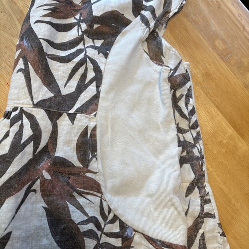 Lungo L'arno Womens 2X Tropical 100% Linen Dress Floral Leaf Print Italy 451 - Imagen 8 de 9