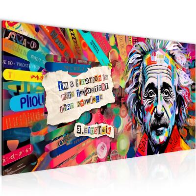 Wandbild Banksy Street Art Bilder XXL Wohnzimmer Schlafzimmer 100x40 cm Einstein