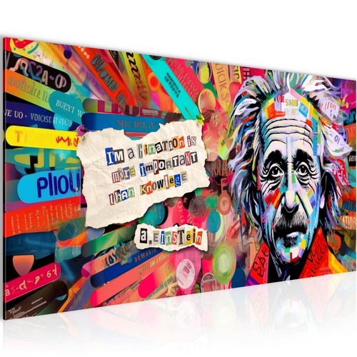 Wandbild Banksy Street Art Bilder XXL Wohnzimmer Schlafzimmer 100x40 cm Einstein - Bild 1 von 7