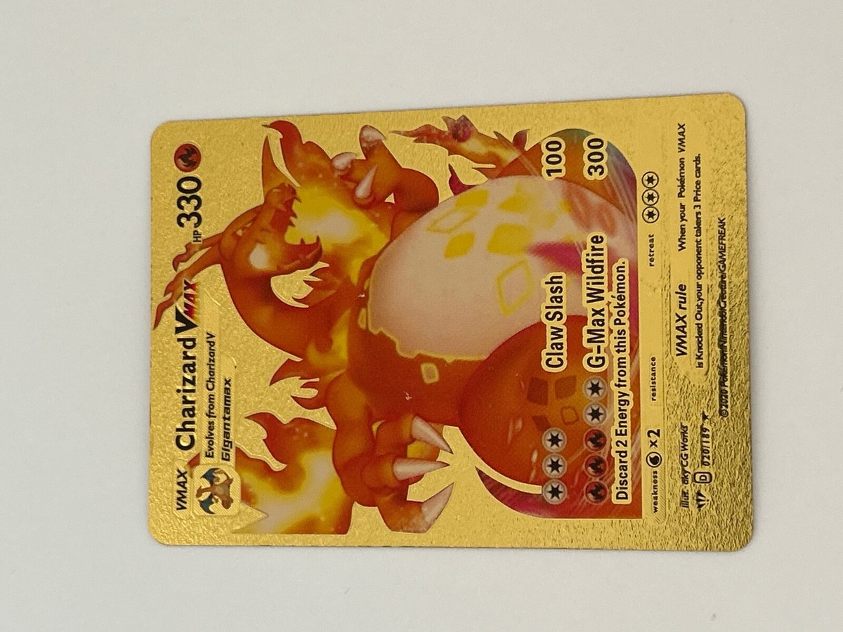 Charizard VMAX Gold Metal Card Pokémon HP 330 | eBay