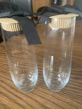 Mimosa Champagne Stemless Flute Gold Lettering New W/O Box Or Tags Set Of Two