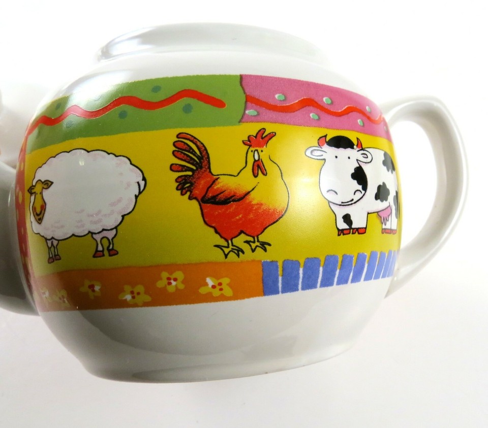 Ceramic Farm Animal Tea Pot with Lid, Houston Harvest Gift Products eBay