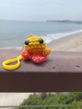 Crochet Octopus Keychain, Purse or Backpack Clip - Handmade 