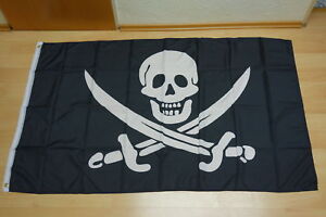 2-150 x 250 cm Fahnen Flagge Pirat Totenkopf Sebel