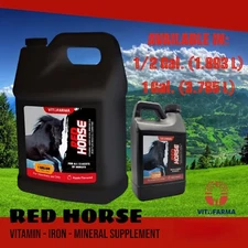 Vitofarma Red Horse Health Vitamin-Iron-Mineral Supplement for Horses 1 Gallon