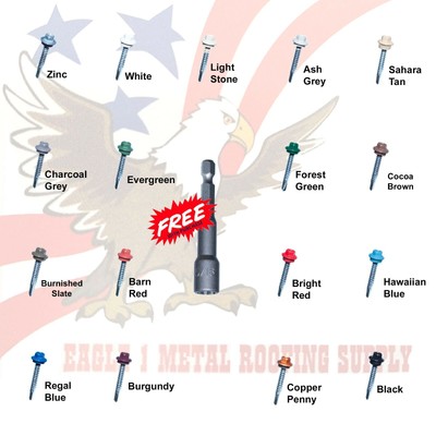 Eagle 1 #12 Drill Tip Metal Building Screws - 1" To 3" Lengths, Hex Head, For Roofing & More 9 thumbnail image