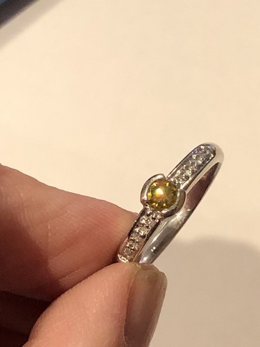Designer DK 18ct 750 White Gold Yellow Diamond Solitaire Engagement Ring 3.1g - Picture 10 of 13