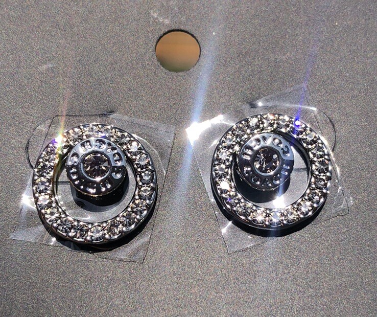 大人気 Coach Open Circle Halo Stud 2way ピアス Coach Silver Tone Open Circle Pave Stone Earrings Jacket