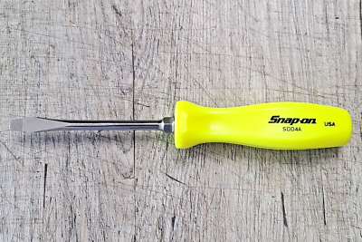 Snap-on Tools NEW HIVIZ Yellow Hard Handle Flat Head Screwdriver