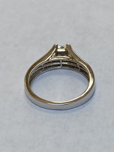 10K White Gold 030ct Princess and Round Cut Natural Diamond Engagement Ring - Picture 5 of 8