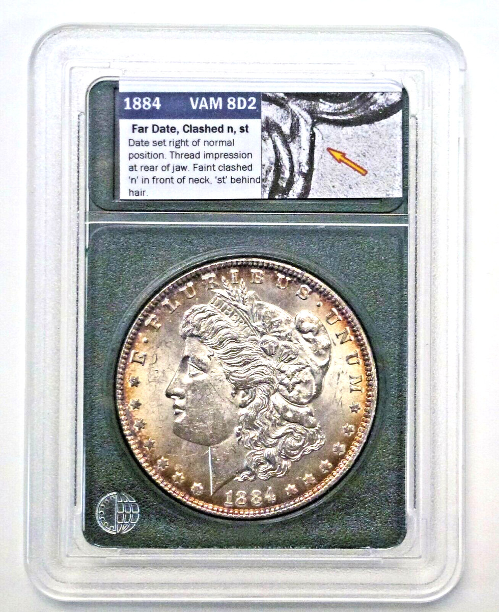 Tùng Đỗページ 1884 MORGAN Silver DOLLAR VAM 8D2 R-5 VSS bright BU thread
