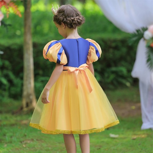 Princess Flower Girls Ball Gown Kids Baby Summer Tutu Dresses Bridesmaid Wedding - Picture 136 of 178