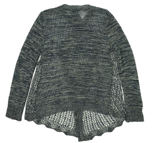 Takeout Girls' Drape-Front Cardigan Sweater , Ink Stone , Size S - Picture 2 of 2