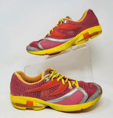 Womens Newton Sz 9.5 Distance U Reflective Running PIink Orange Yellow Sneakers