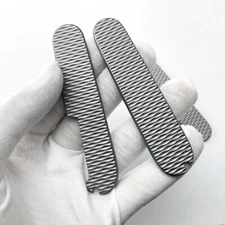 1Pair Folding Knife Handle Patch Titanium Scales for 91MM Victorinox Swiss Army