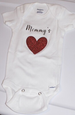 Baby or Antique Doll Onesie 0-3mos, Large Doll, Reborn Doll, VALENTINE Onesie
