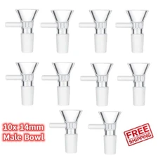 10unitsX 14mm Male Glass Bowl For Water Pipe Hookah Bong Replacement Head