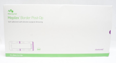 Molnlycke 496605 Mepilex Border Post-Op Silicone Dressing 4'' x 12'' - 5/Box