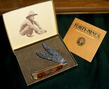 Boker Trapper Knife 49er's Inscribed Gold Miners Scenes On Blades Original Box 