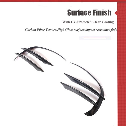 REAL CARBON Front Bumper Splitter Canard Fins For Benz W205 C205 A205 C43 2019UP - Picture 10 of 17