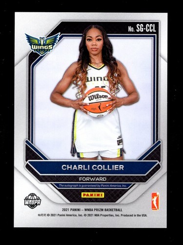 2021 PRIZM WNBA SIGNATURES CHARLI COLLIER RC AUTO DALLAS WINGS - Picture 2 of 2