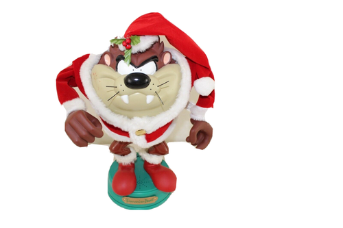 Vintage 1996 TAZ Tasmanian Devil 13" animierte Looney Tunes Weihnachtsfigur - Bild 2 von 11