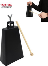 Metal Iron Cowbell 8Inch,Steel Cow Bells Large Noise Makers Hand Percussion Musi