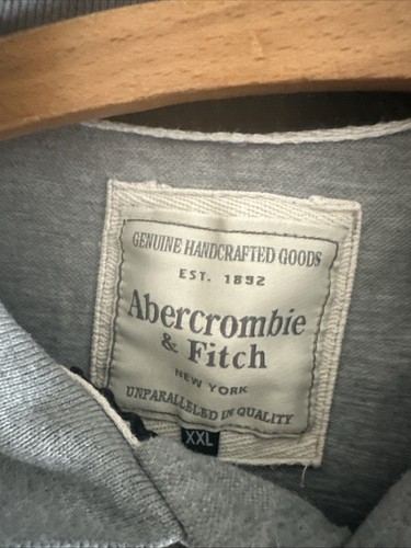 Abercrombie and Fitch Men's Grey Long Sleeved Polo Shirt XXL - Picture 4 of 5
