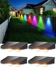 4 Pack Solar Fence Lights Outdoor Waterproof LED RGB Fence Lights for Patio Deck