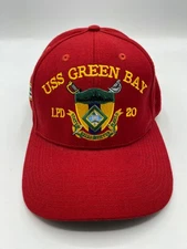 The Corps USS Green Bay LPD 20 Logo Red Baseball Cap Hat One Size