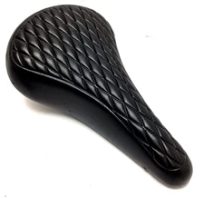 Vintage VELO Black BMX Seat Quilted Diamond Pattern w/ Mounting Bracket TAIWAN
