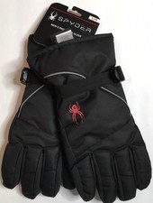 SPYDER INSULATED SKI SNOWBOARD GLOVES BLACK MENS Size S/M NWT