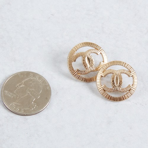 Chanel Vintage Buttons Lightweight Metal 20mm 2pc - Picture 3 of 3