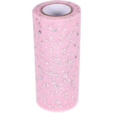  Glitter Sequin Spool Blush Pink Ribbon Fabric Decorative Diy Crafting Tulle