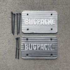 Lot Of 2 Bugpack Rare Cast Aluminum Ribbed Air Cleaner Valve Covers Vw