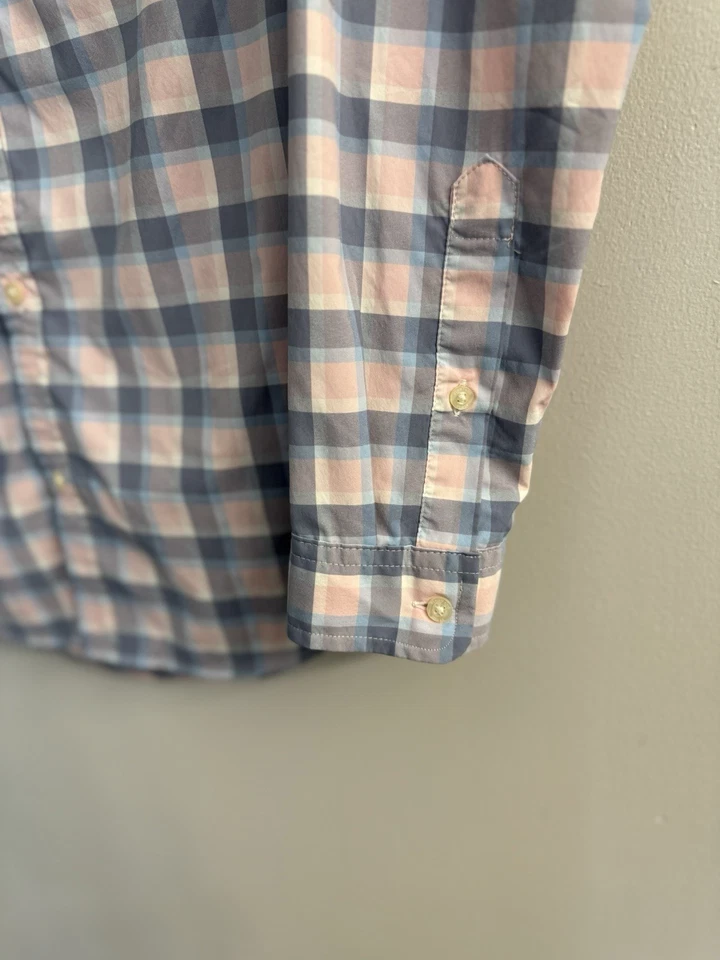 Vineyard Vines Manga Larga Cuadros Botones Rosa y Azul Niños L Clásico Preppy Foto 3 de 4