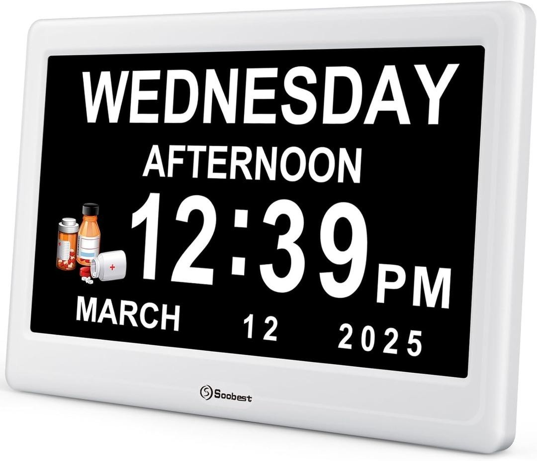 Time Display for Elderly Memory Loss Alzheimers, Electric Calendar Clock