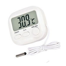 Digital Thermometer with External Probe and Large LCD for Home Refrigerator