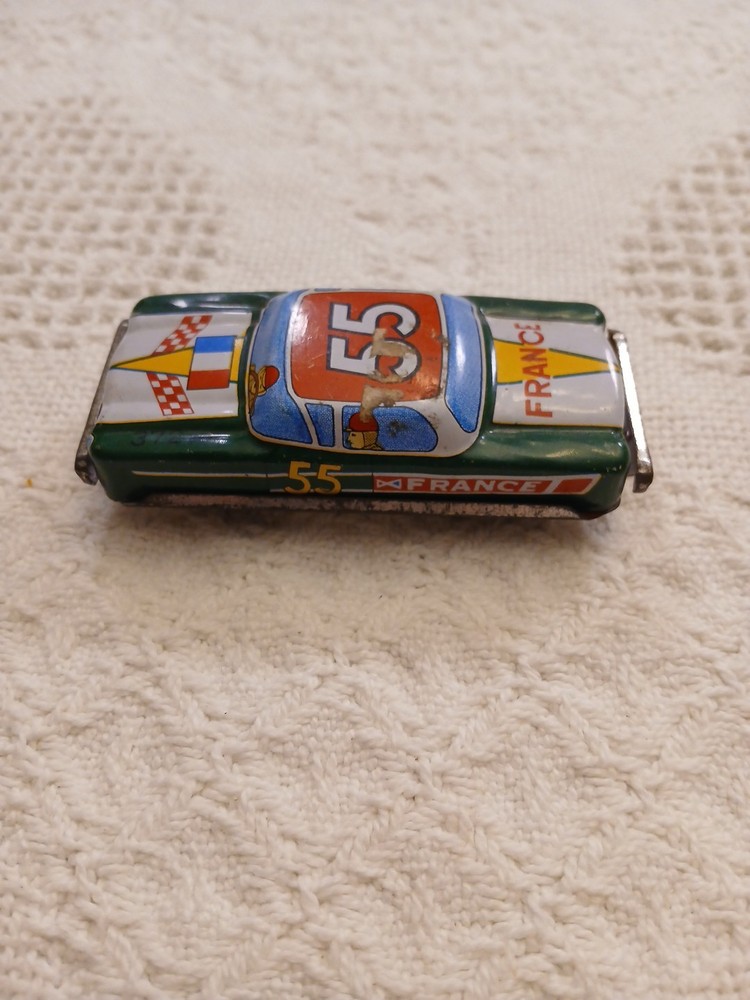 Vintage 1950s-1960s Japan Tin Litho Friction France Race Car Toy #55  