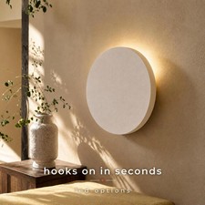 Battery Round Wall Light Orbit 9x9 Paintable Plaster Sconce Bedroom LED
