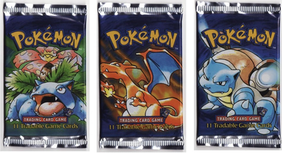 ポケモンカード　英語版　未開封パック　3Pack売り　base set 1999 1999 Pokemon 1st Edition Base Set Booster Pack HEAVY Holo ~21.69g