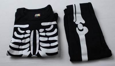 Just Love Girl's 2-Piece Skeleton Print Pajama Set JL3 Black Size 5-6 NWT