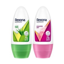Rexona Aloe Vera Roll-On Deodorant for Women, 50ml, Pack of 2, Alcohol Free