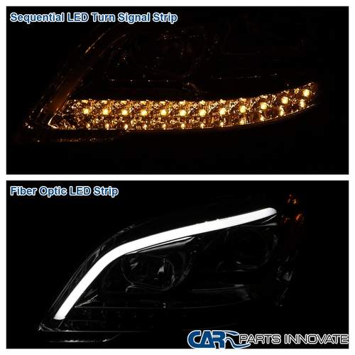 Fits 2009-2011 Benz W164 ML350 Projector Headlights LED Sequential Signal Black - Picture 10 of 13